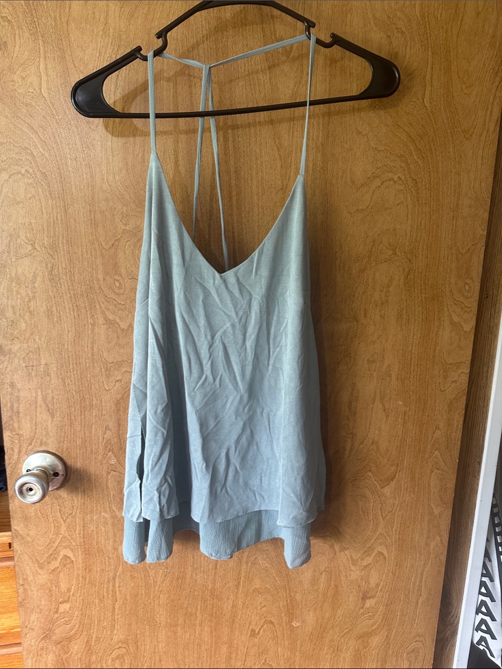 Light teal Women's Strappy V-Neck Tank Top